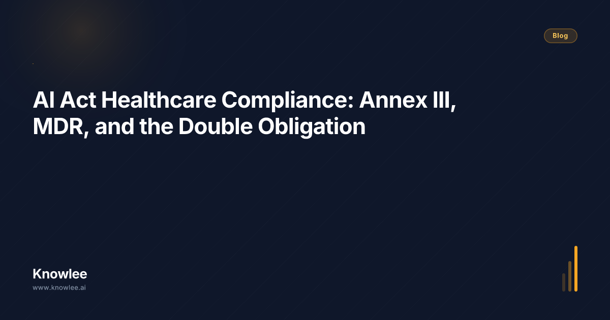 AI Act Healthcare Compliance: Annex III, MDR, and the Double Obligation ...