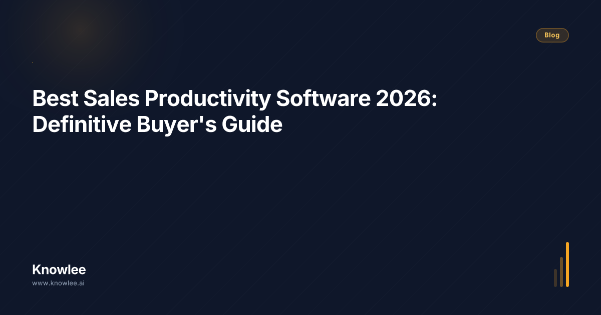 Best Sales Productivity Software 2026: Definitive Buyer's Guide ...