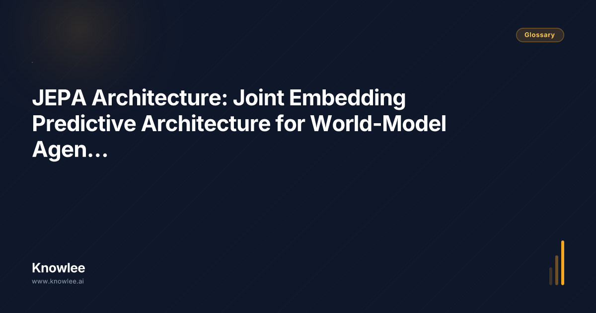 JEPA Architecture: Joint Embedding Predictive Architecture for World ...