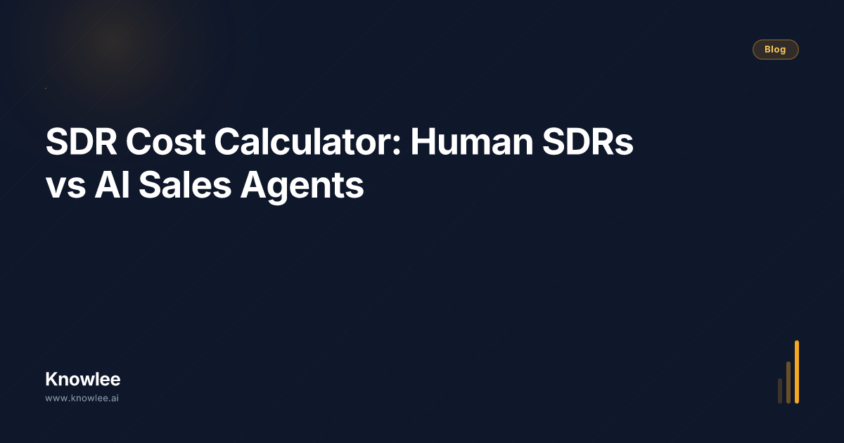 SDR Cost Calculator: Human SDRs vs AI Sales Agents | Knowlee Blog